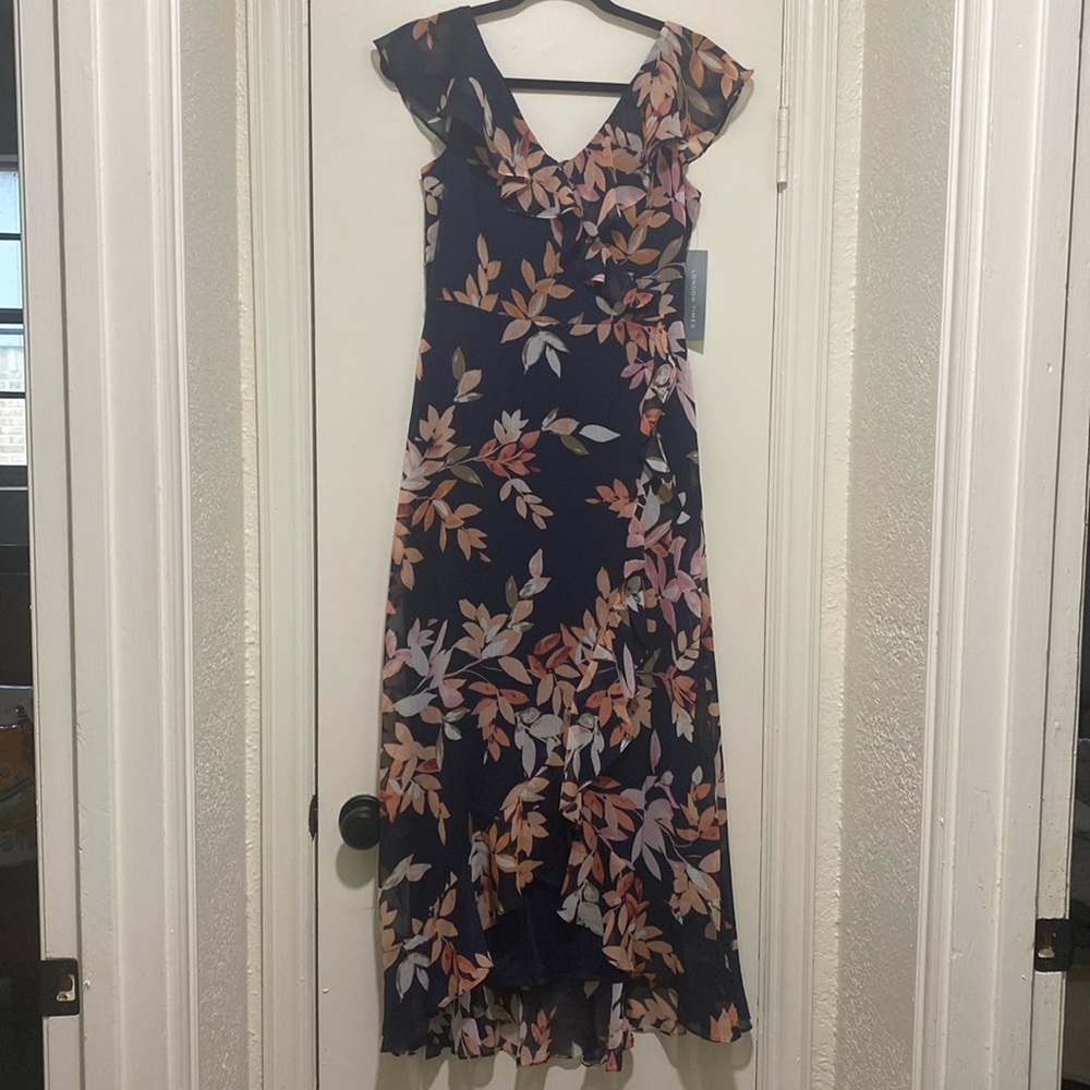 London Times Navy Floral Dress